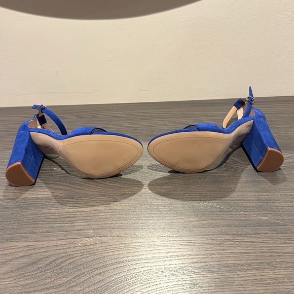 Sam Edelman Blue Suede Sandel Heels - Picture 3 of 5